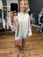 Finding Out Statement Sleeve Top - Khaki-Long Sleeves-Easel-Anna Kaytes Boutique, Women's Fashion Boutique in Grinnell, Iowa