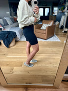 Best Around Crossover Waist Biker Shorts - Black-Shorts-Mono B-Anna Kaytes Boutique, Women's Fashion Boutique in Grinnell, Iowa