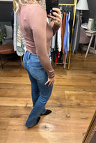 All I Remember Mock-Neck Long Sleeve Top - Chocolate-Long Sleeves-By Together L2496-Anna Kaytes Boutique, Women's Fashion Boutique in Grinnell, Iowa
