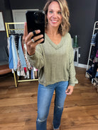 Convince Yourself Ribbed V-Neck Long Sleeve - Multiple Options-Blu Pepper-Anna Kaytes Boutique, Women's Fashion Boutique in Grinnell, Iowa