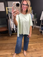 Life Lessons Dolman Mineral Wash Tee - Sage-Easel-Anna Kaytes Boutique, Women's Fashion Boutique in Grinnell, Iowa