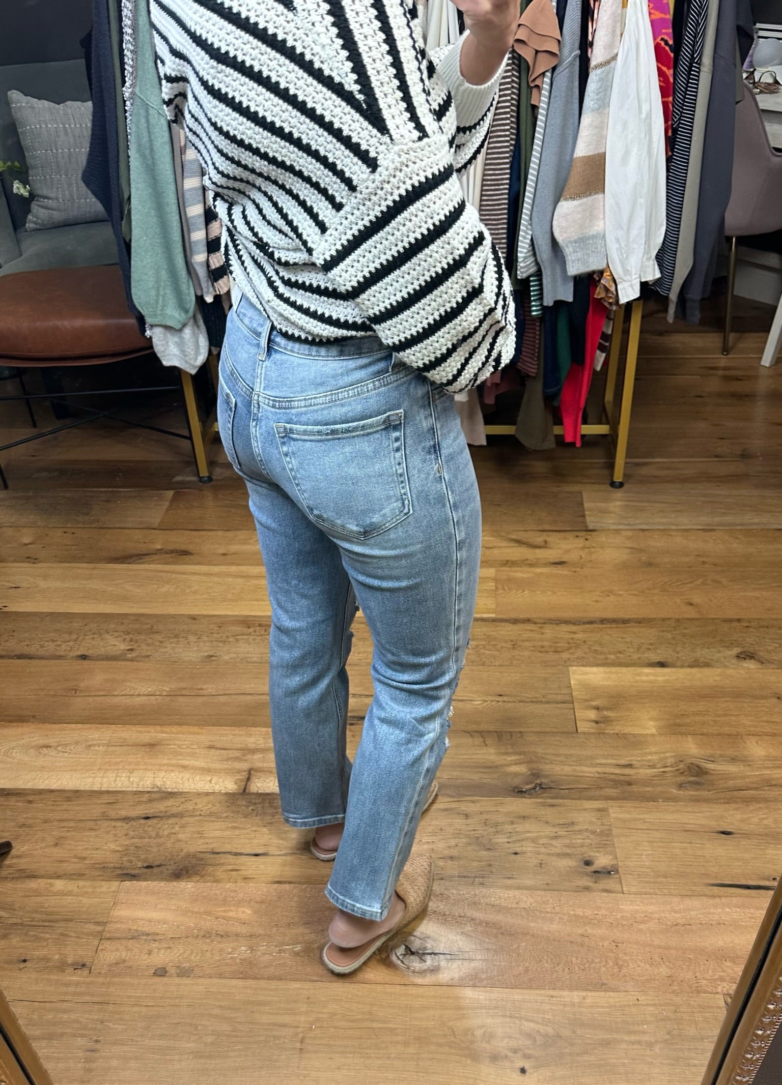 The Kelsey High-Rise Straight Crop Denim-Jeans-Loveret LV1024-Anna Kaytes Boutique, Women's Fashion Boutique in Grinnell, Iowa