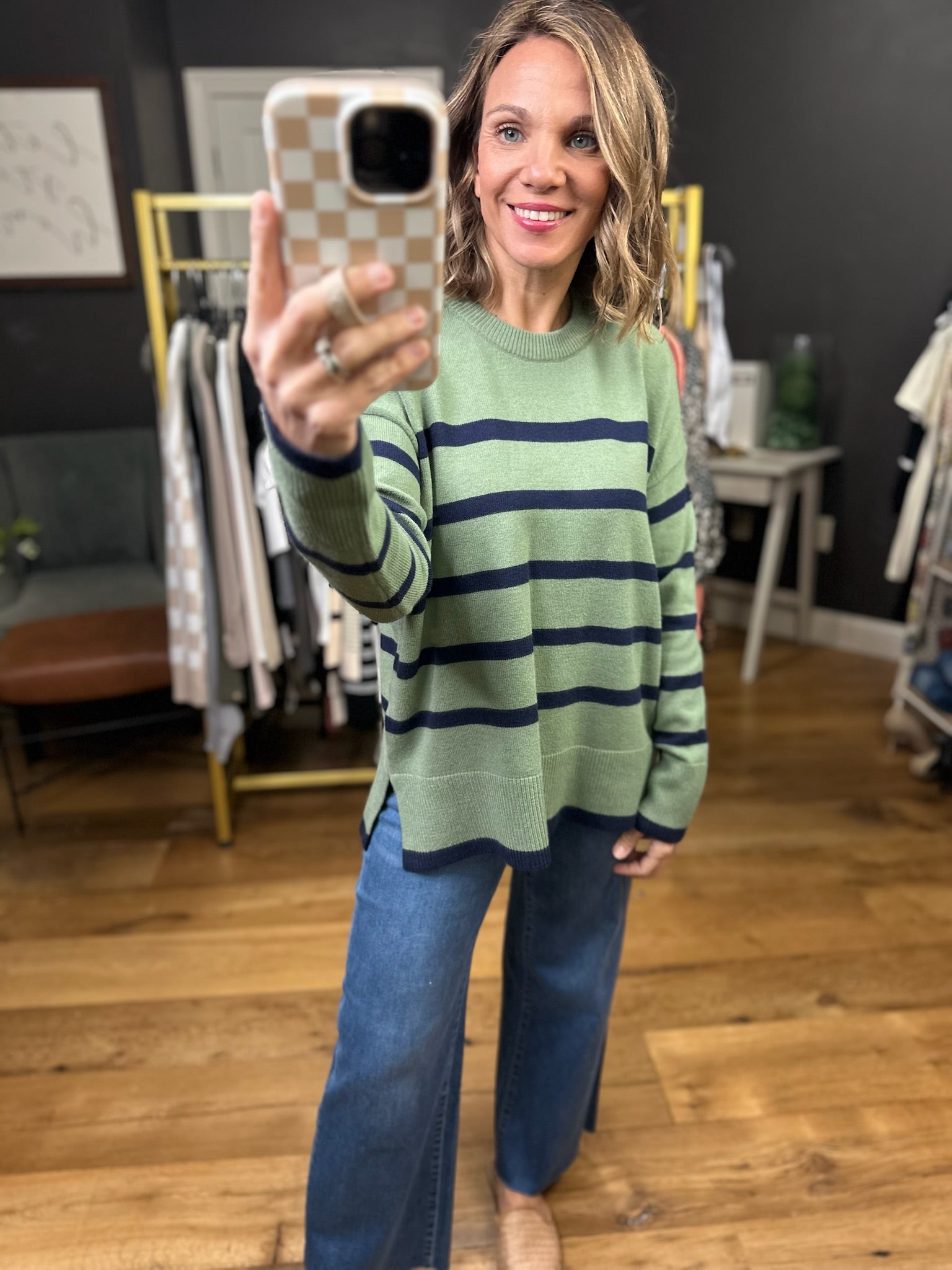 Forgiving Me Striped Crew Sweater-Staccato-Anna Kaytes Boutique, Women's Fashion Boutique in Grinnell, Iowa