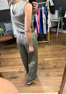 Someday I Will Tie Waist Jumpsuit - Olive-Jumpsuits-Anna Kaytes Boutique-Anna Kaytes Boutique, Women's Fashion Boutique in Grinnell, Iowa