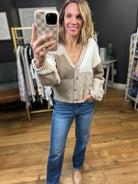 The Micah Contrast Cardigan - Taupe Multi-Blu Pepper-Anna Kaytes Boutique, Women's Fashion Boutique in Grinnell, Iowa