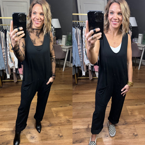 Good For The Weekend Overall - Black-Wishlist WL23-8205-Anna Kaytes Boutique, Women's Fashion Boutique in Grinnell, Iowa