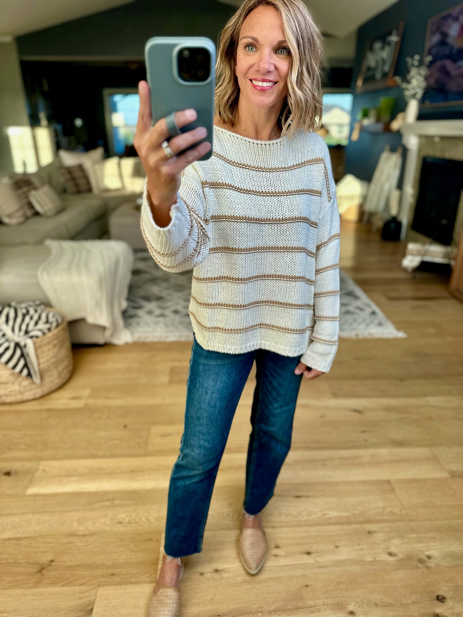 **The Way It Goes Striped Knit Sweater-Wishlist-Anna Kaytes Boutique, Women's Fashion Boutique in Grinnell, Iowa