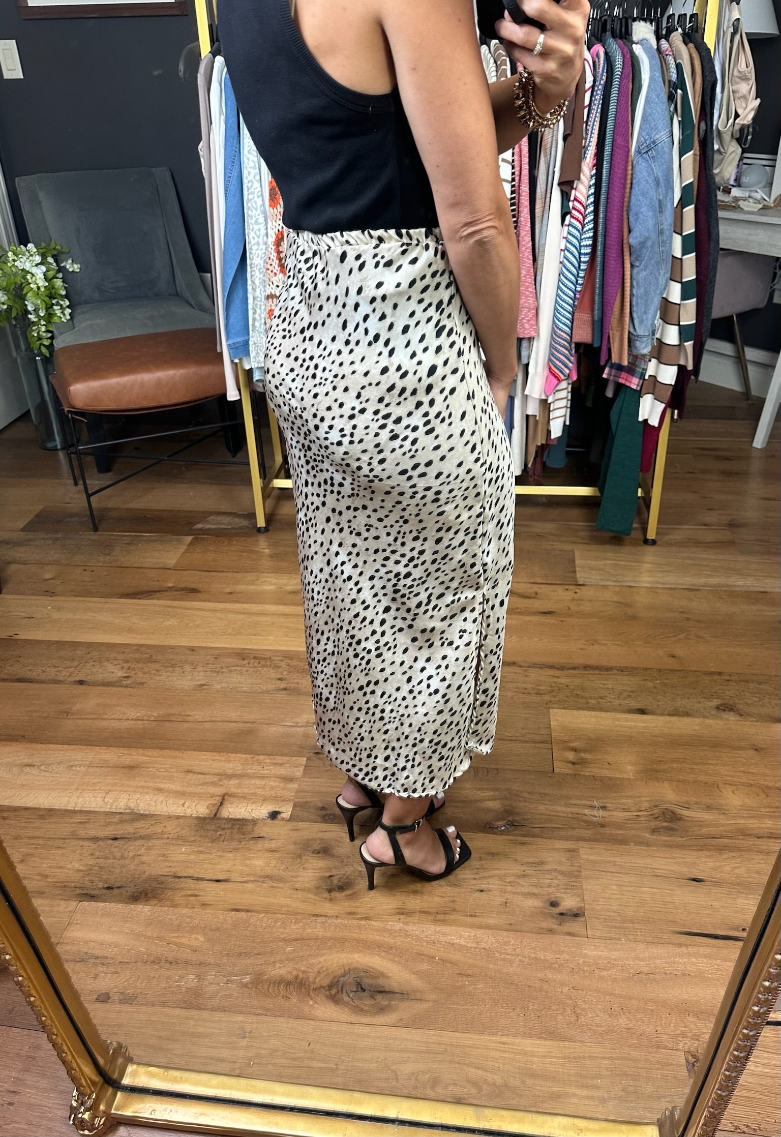 Modern Elegance Animal Print Skirt - Taupe/Black-Bucketlist-Anna Kaytes Boutique, Women's Fashion Boutique in Grinnell, Iowa