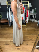 Sweetest Sunshine Textured Maxi Dress - Light Taupe-Blu Pepper-Anna Kaytes Boutique, Women's Fashion Boutique in Grinnell, Iowa