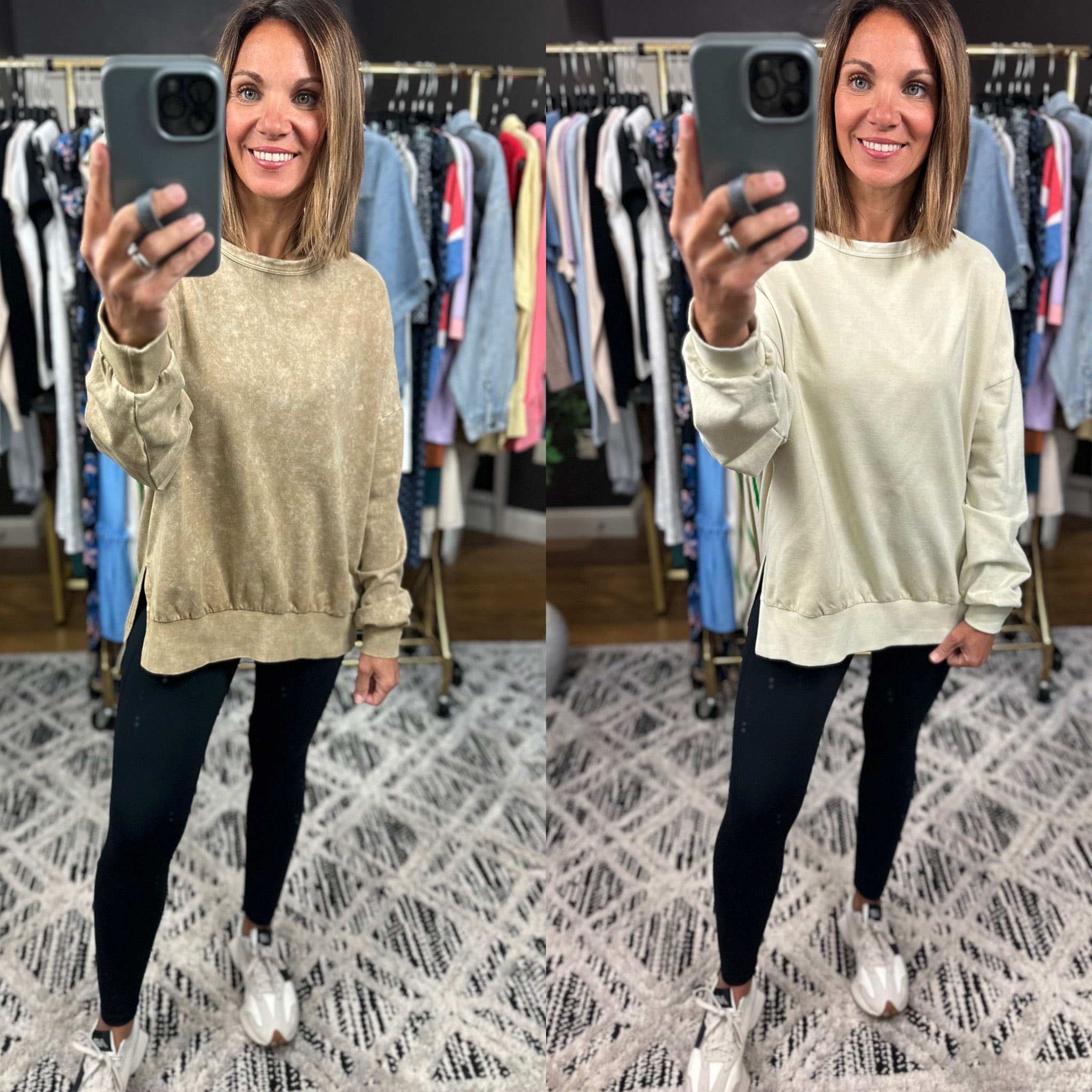 Right Away Washed Crew Sweatshirt-sweaters-Blu Pepper-Anna Kaytes Boutique, Women's Fashion Boutique in Grinnell, Iowa