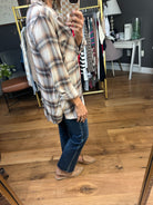 Looking After Me Plaid Button-Down Top - Chestnut/Navy-Be Cool-Anna Kaytes Boutique, Women's Fashion Boutique in Grinnell, Iowa