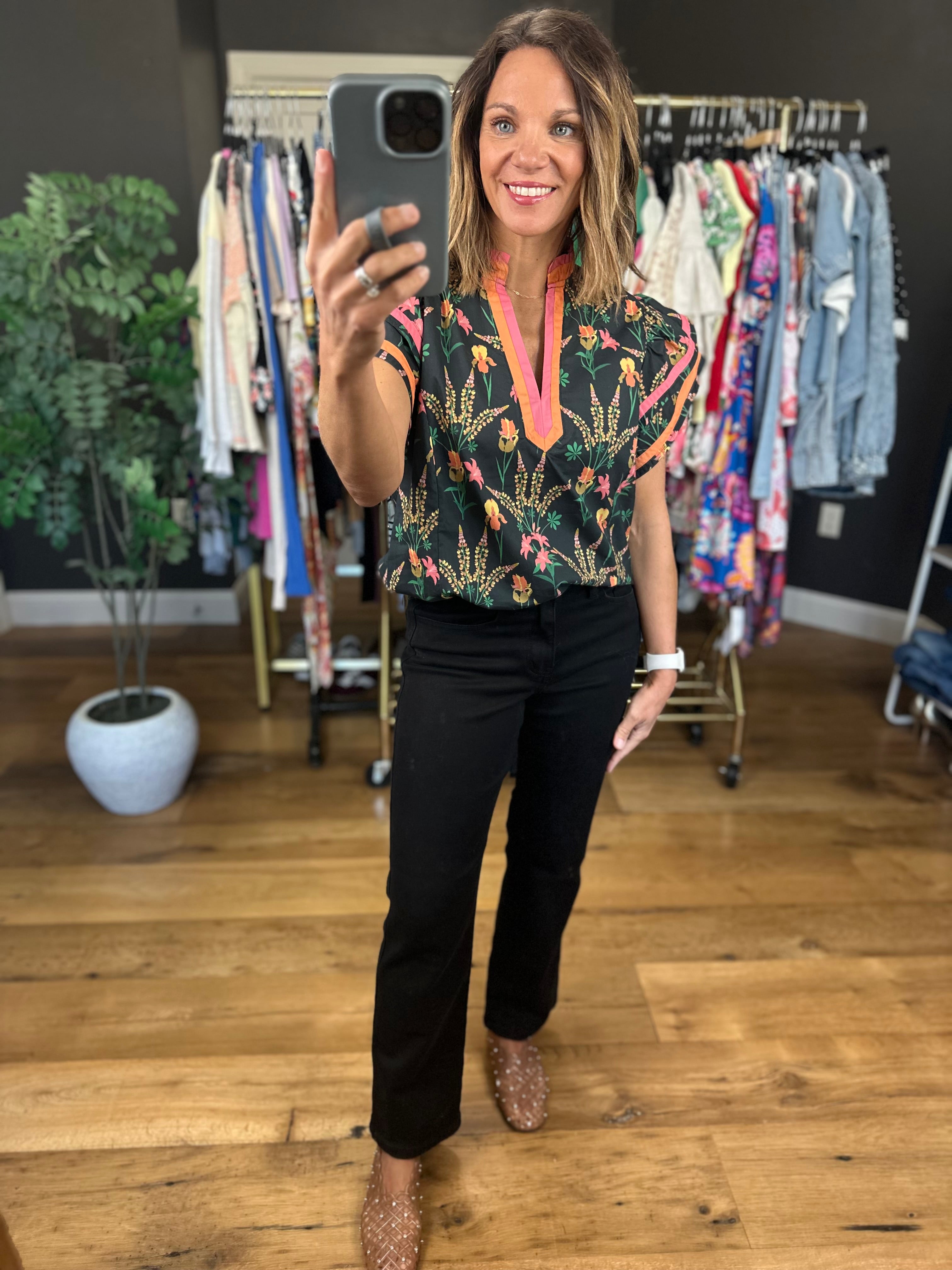Extra Feelings Floral Top-Short Sleeves-Umgee-Anna Kaytes Boutique, Women's Fashion Boutique in Grinnell, Iowa