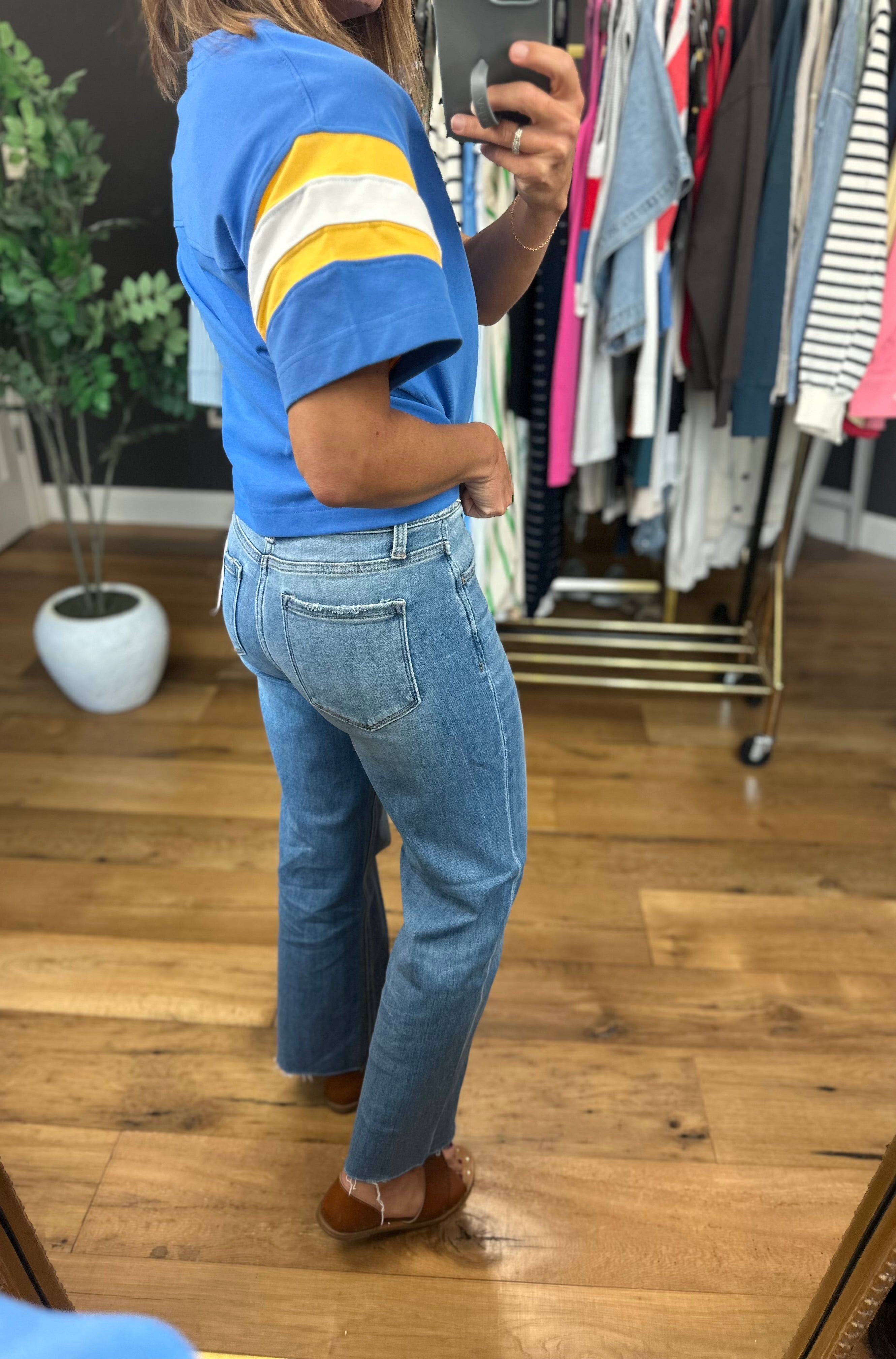 The Aleah High-Rise Slim Wide Crop Denim-Flying Monkey-Anna Kaytes Boutique, Women's Fashion Boutique in Grinnell, Iowa
