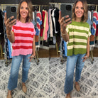 Match My Tone Striped Knit Top-Short Sleeves-Entro-Anna Kaytes Boutique, Women's Fashion Boutique in Grinnell, Iowa