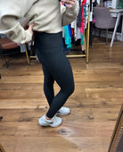 The Britt Ribbed Corded Legging - Black-Leggings-Mono B APH3091-Anna Kaytes Boutique, Women's Fashion Boutique in Grinnell, Iowa