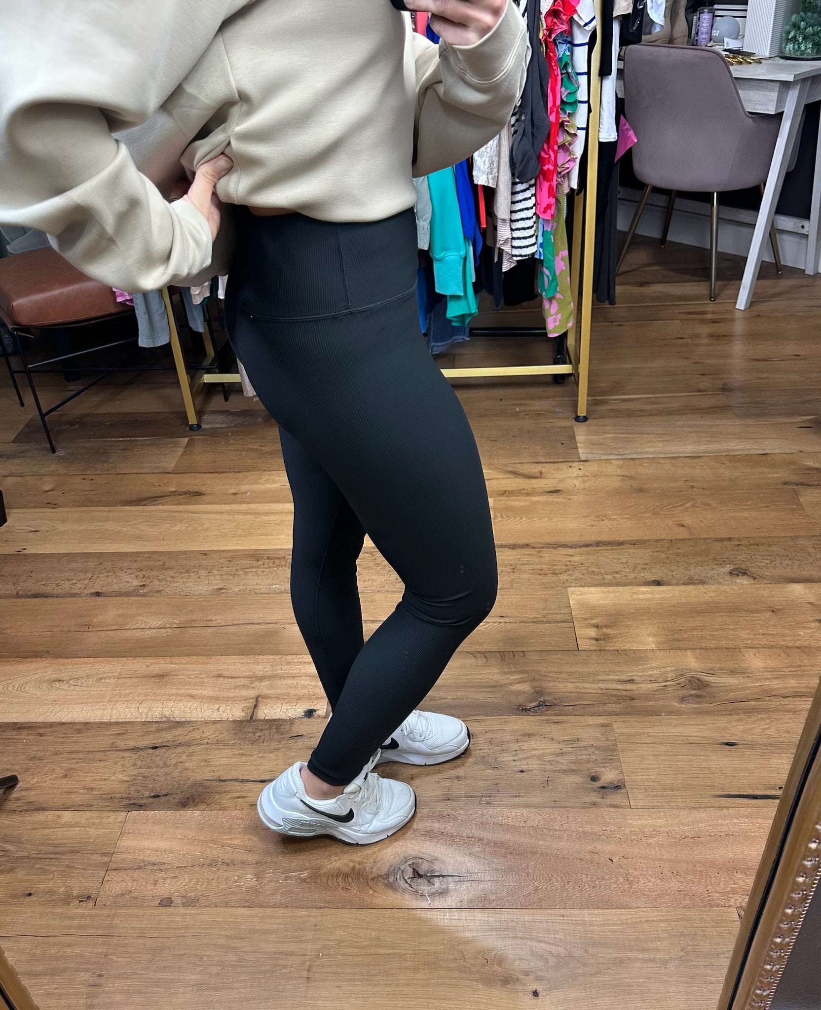 The Britt Ribbed Corded Legging - Black-Leggings-Mono B APH3091-Anna Kaytes Boutique, Women's Fashion Boutique in Grinnell, Iowa