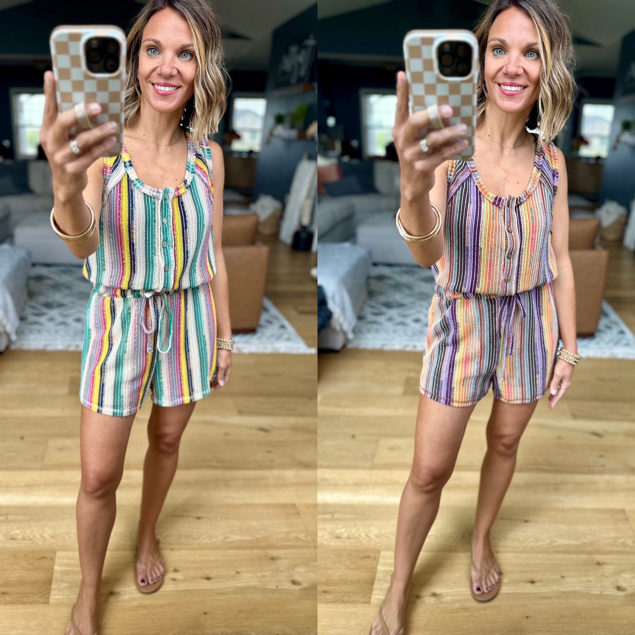 The Right Idea Striped Romper - Multiple Options-Very J-Anna Kaytes Boutique, Women's Fashion Boutique in Grinnell, Iowa