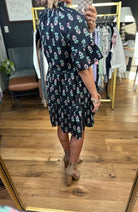 Try To Be Patterned Dress - Black-Entro-Anna Kaytes Boutique, Women's Fashion Boutique in Grinnell, Iowa