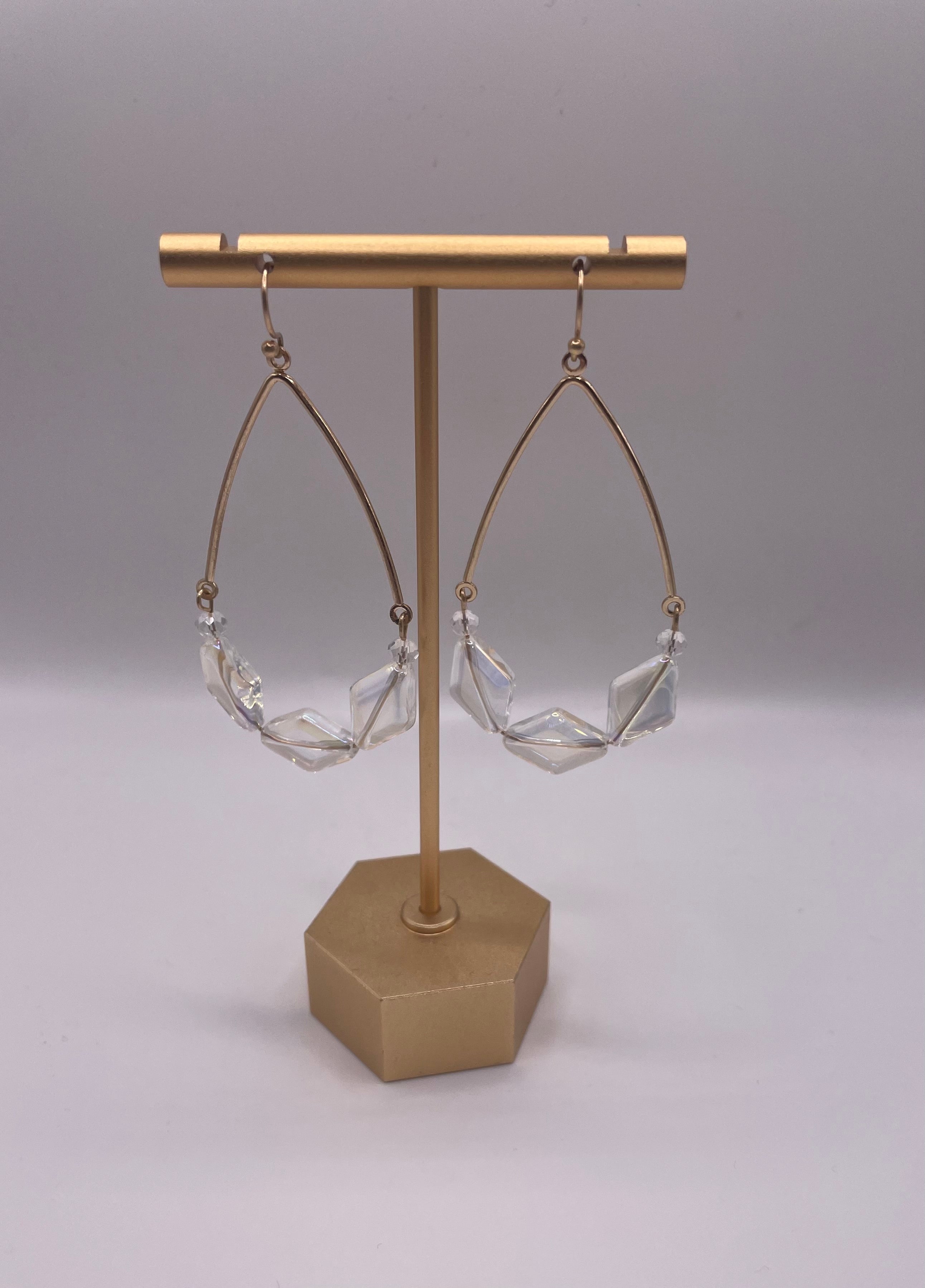 Crystal Teardrop Earrings-Earrings-Anna Kaytes Boutique-Anna Kaytes Boutique, Women's Fashion Boutique in Grinnell, Iowa