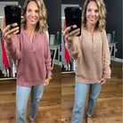 Stepping In Textured Henley Sweater - Multiple Options-Staccato-Anna Kaytes Boutique, Women's Fashion Boutique in Grinnell, Iowa