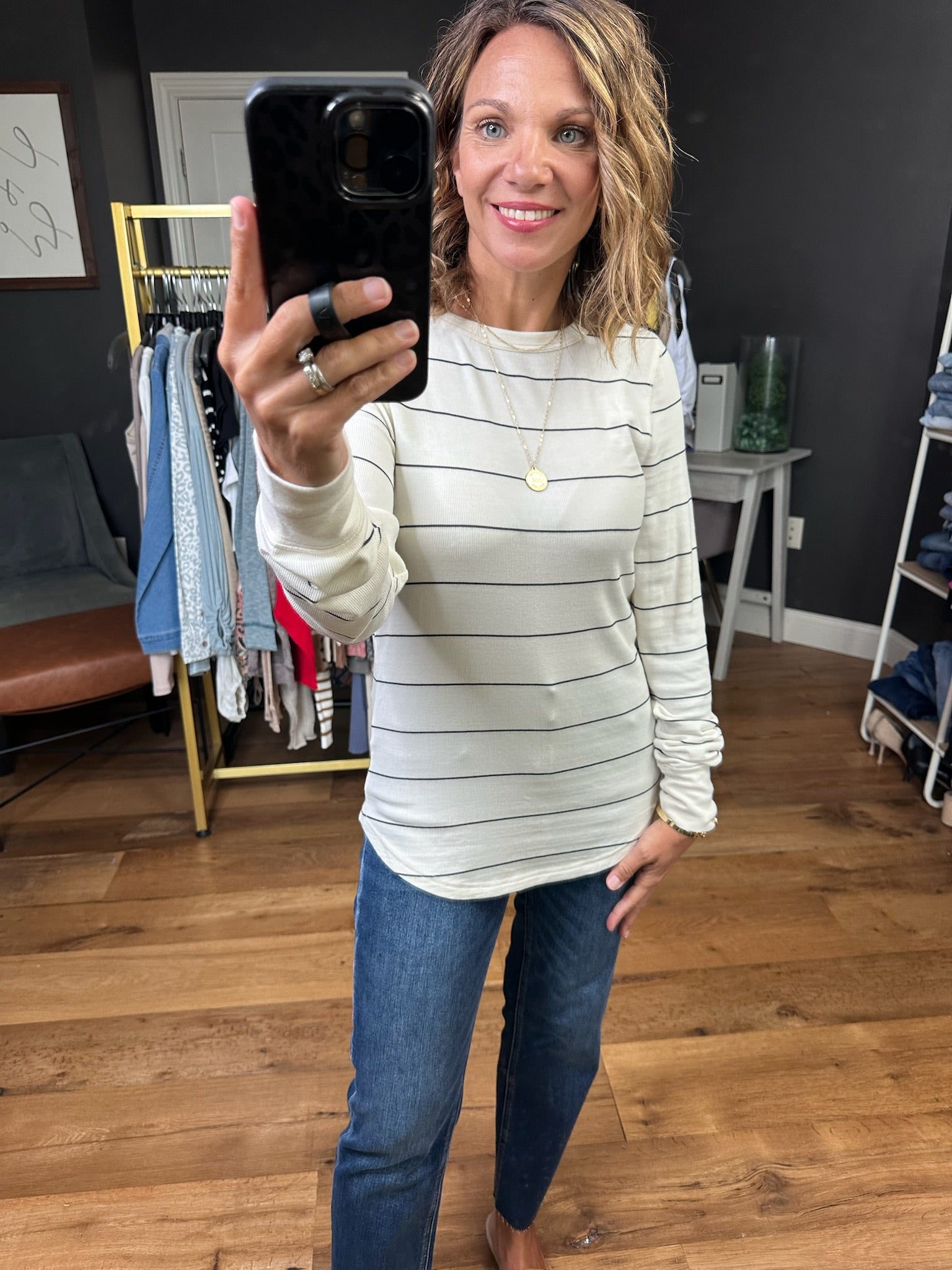 Heard You Say Striped Long Sleeve Top - Multiple Options-Thread & Supply-Anna Kaytes Boutique, Women's Fashion Boutique in Grinnell, Iowa