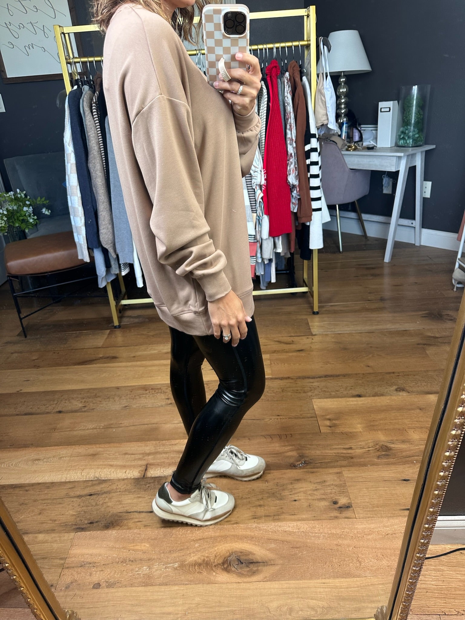 Between Us Crew Sweatshirt - Mocha-Wishlist-Anna Kaytes Boutique, Women's Fashion Boutique in Grinnell, Iowa