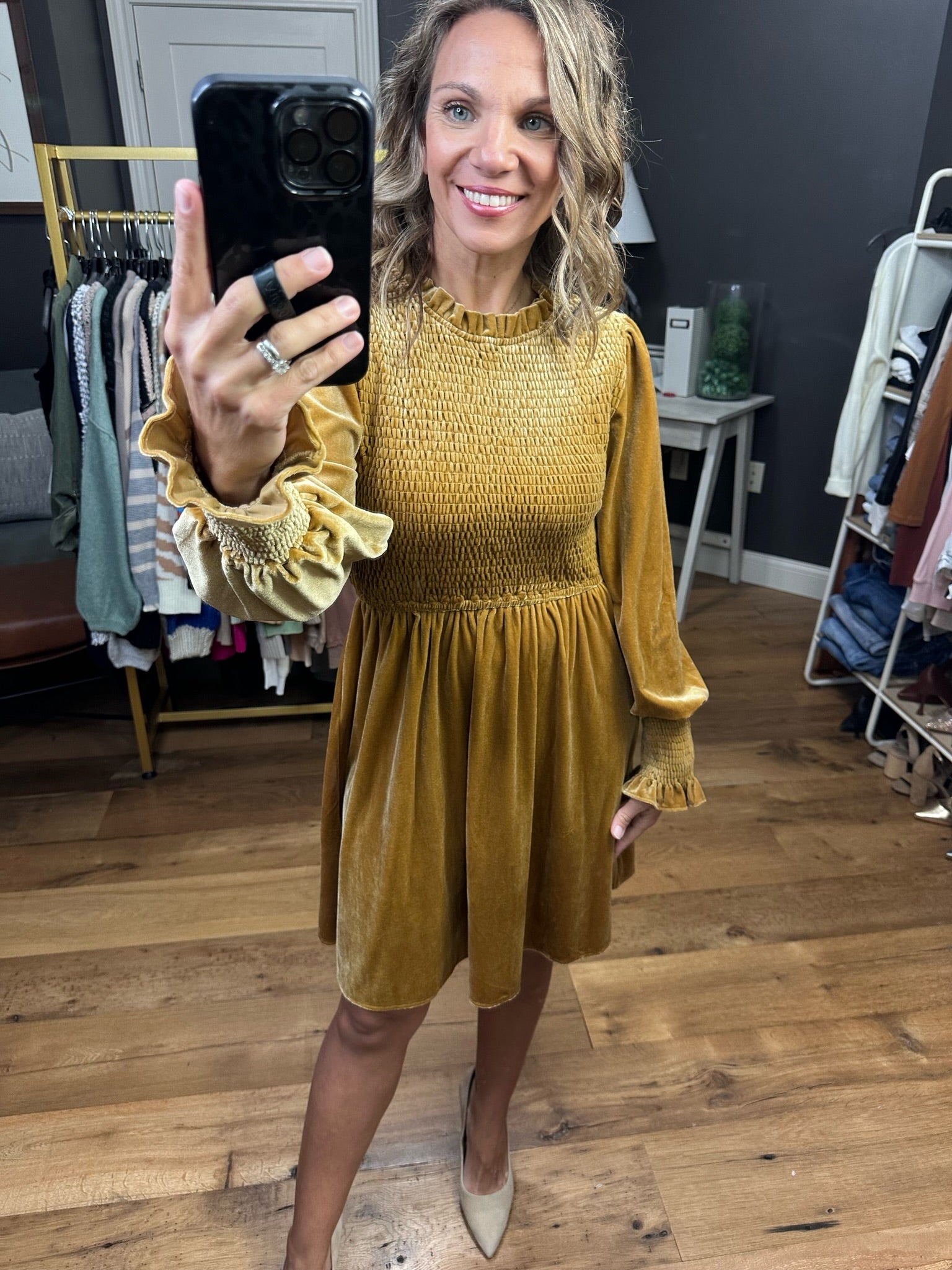 Lover Velour Long Sleeve Dress - Multiple Options-Dresses-Jodifl G10566-Anna Kaytes Boutique, Women's Fashion Boutique in Grinnell, Iowa