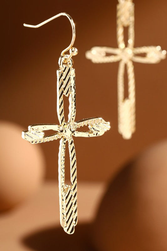 Textured Cross Earrings- Multiple Options-Earrings-Anna Kaytes Boutique-Anna Kaytes Boutique, Women's Fashion Boutique in Grinnell, Iowa