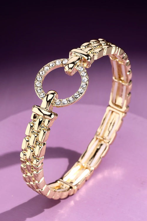 Gold Link Stretch Bracelet-Bracelets-Urbanista B01HB1885-Anna Kaytes Boutique, Women's Fashion Boutique in Grinnell, Iowa