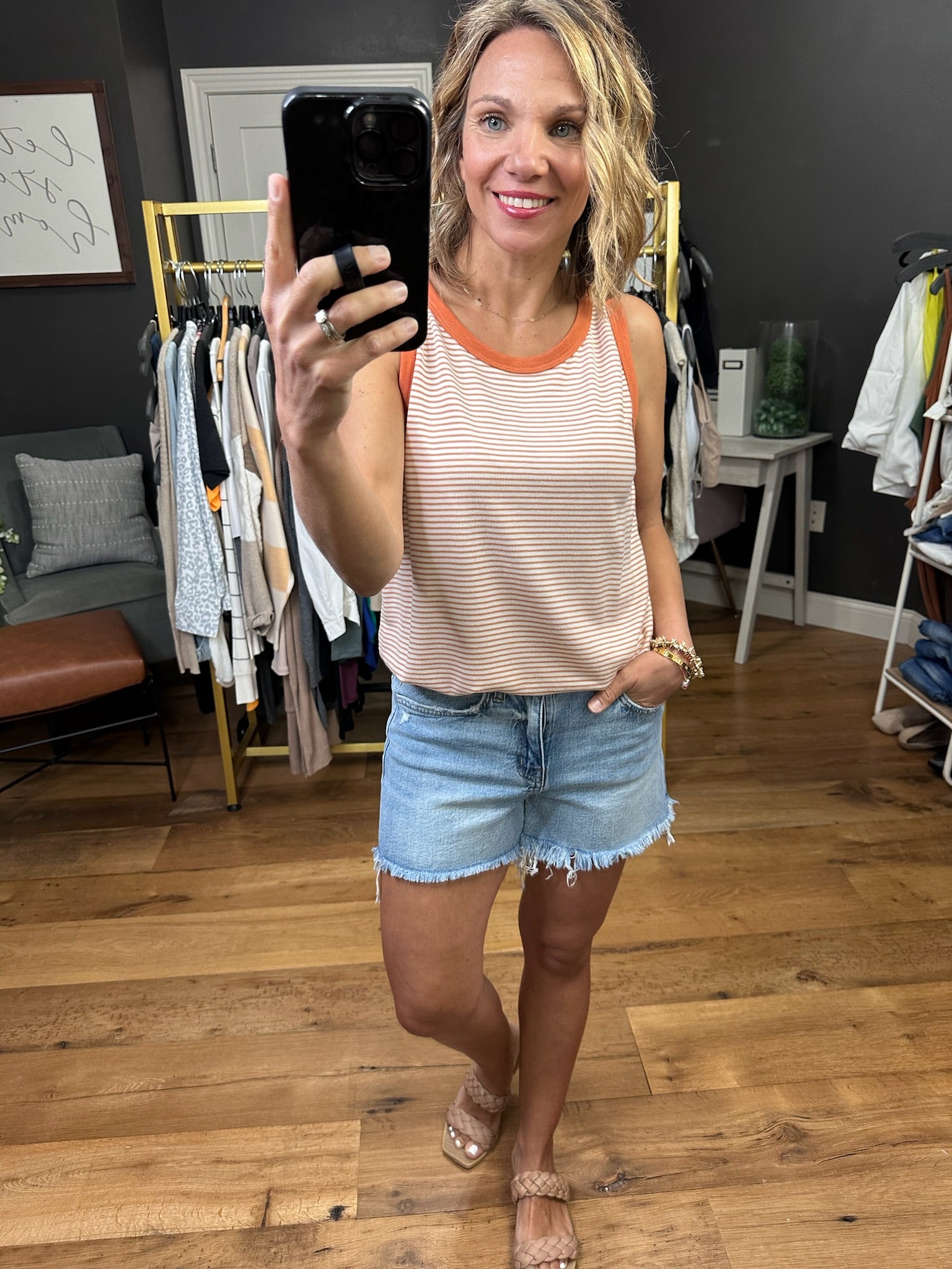 Something Great Striped Tank - Multiple Options-Sleeveless-Staccato 17409s-Anna Kaytes Boutique, Women's Fashion Boutique in Grinnell, Iowa