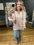 Find My Way Floral V-Neck Top - Dusty Pink-Easel-Anna Kaytes Boutique, Women's Fashion Boutique in Grinnell, Iowa