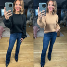 Here And There Balloon Sleeve Sweater-Sweaters-& Merci-Anna Kaytes Boutique, Women's Fashion Boutique in Grinnell, Iowa