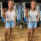 Feels This Good Striped V-Neck Tee-Short Sleeves-Staccato-Anna Kaytes Boutique, Women's Fashion Boutique in Grinnell, Iowa