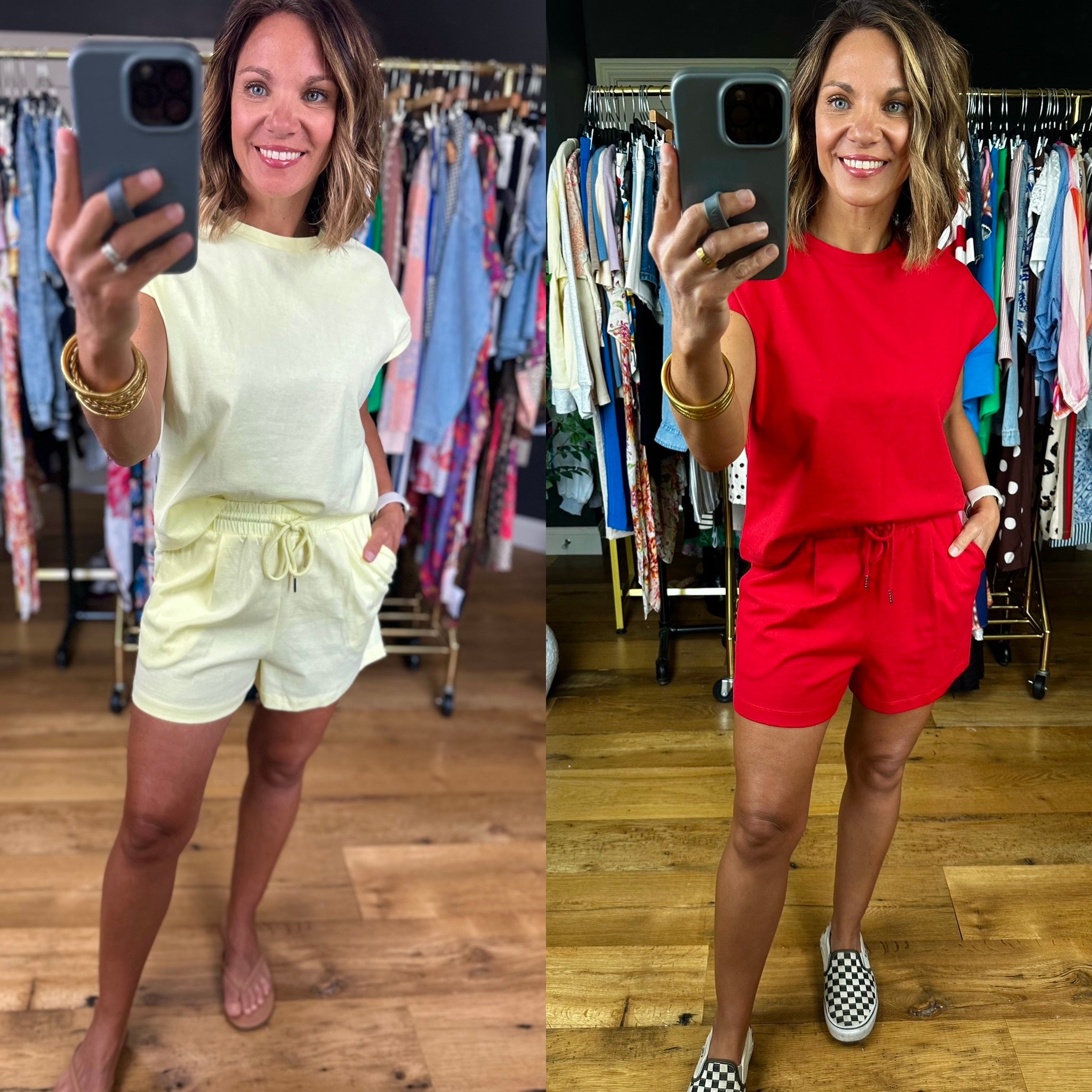 Loved In 2-Piece Set-Short Sleeves-Double Zero-Anna Kaytes Boutique, Women's Fashion Boutique in Grinnell, Iowa
