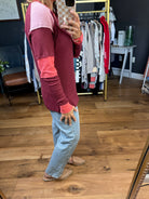 Good Enough Textured Long Sleeve Top - Burgundy-Aemi & Co-Anna Kaytes Boutique, Women's Fashion Boutique in Grinnell, Iowa