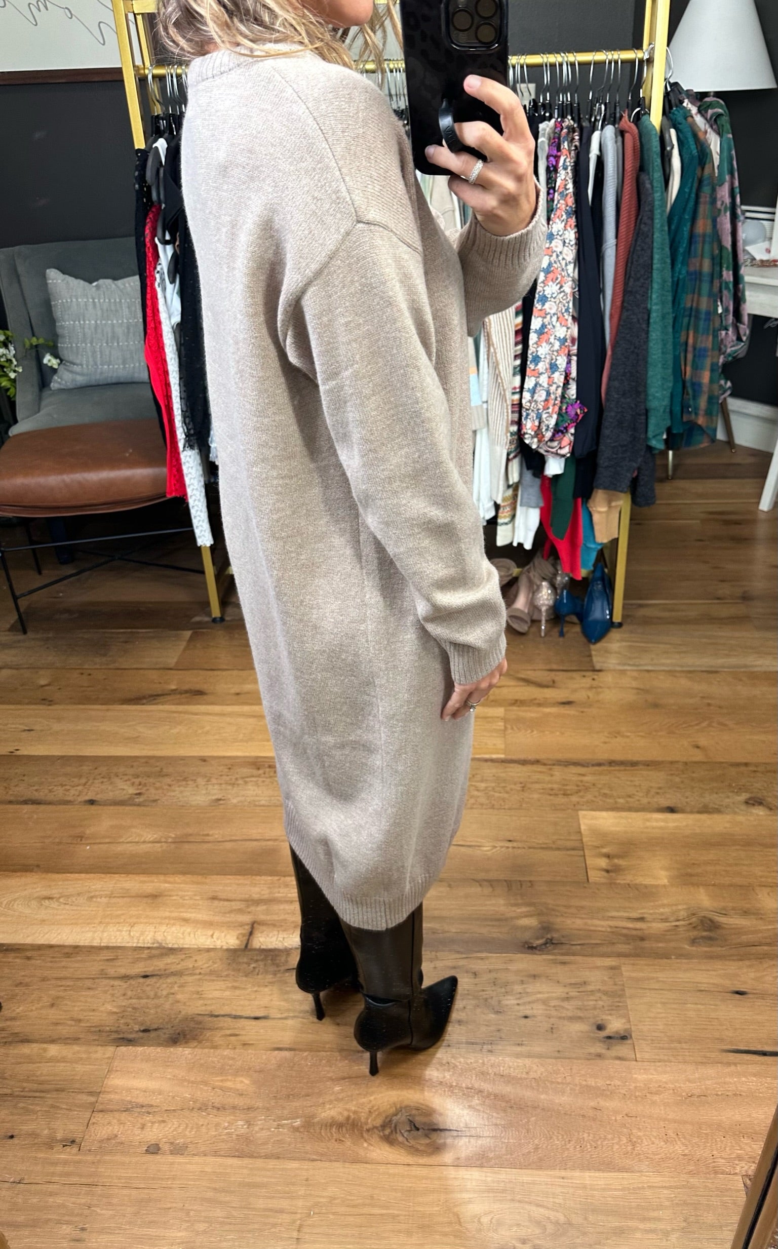 Nothing To Tell Duster Sweater With High Side-Slit Detail - Multiple Options-Sweaters-Blu Ivy W01720-Anna Kaytes Boutique, Women's Fashion Boutique in Grinnell, Iowa