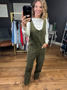 On the Fence Corded Pocket Jumpsuit - Olive-Wishlist-Anna Kaytes Boutique, Women's Fashion Boutique in Grinnell, Iowa