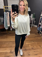 Only The Best Cropped Ribbed Crew Sweatshirt - Bone-Sweaters-Wishlist-Anna Kaytes Boutique, Women's Fashion Boutique in Grinnell, Iowa