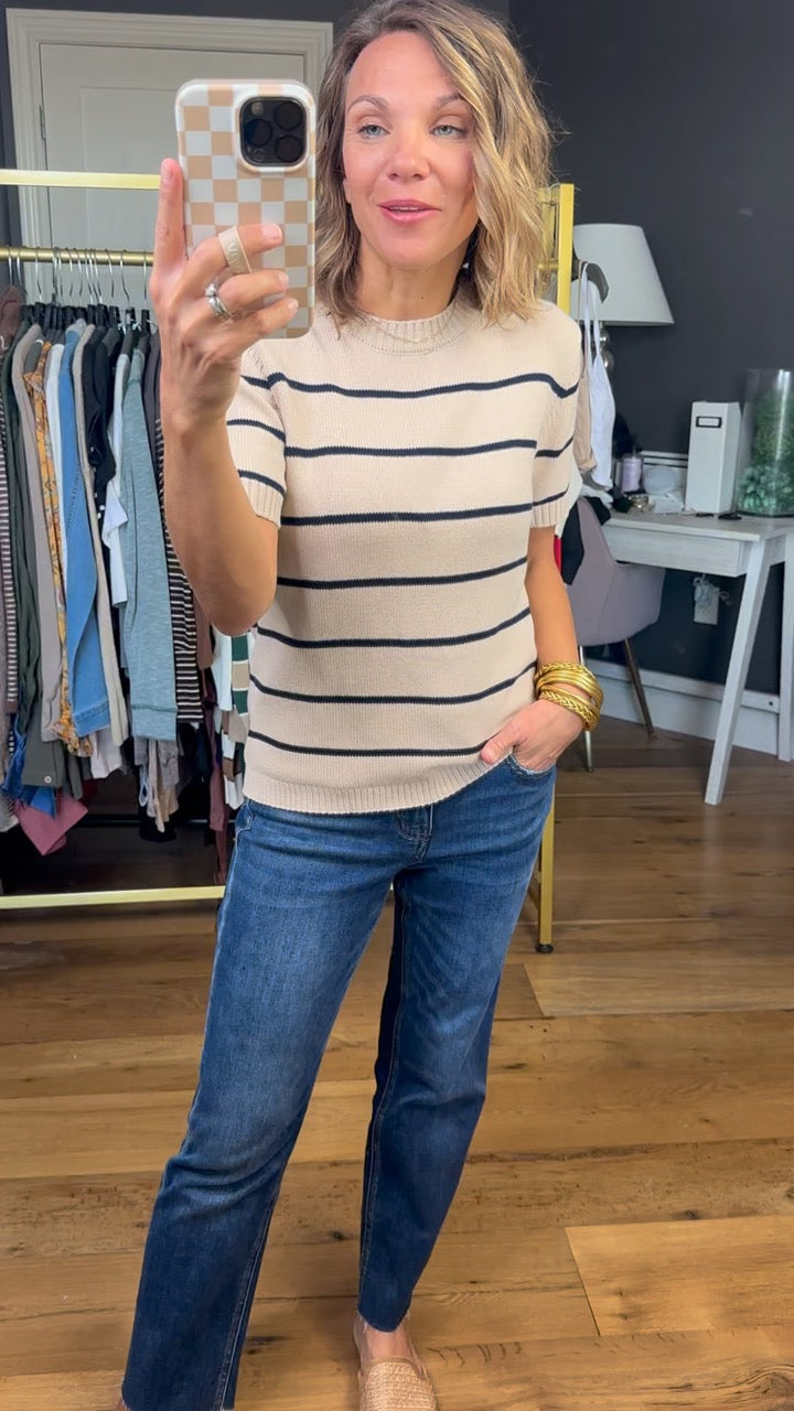 Incredible Things Striped Short Sleeve Sweater - Multiple Options-Wishlist-Anna Kaytes Boutique, Women's Fashion Boutique in Grinnell, Iowa