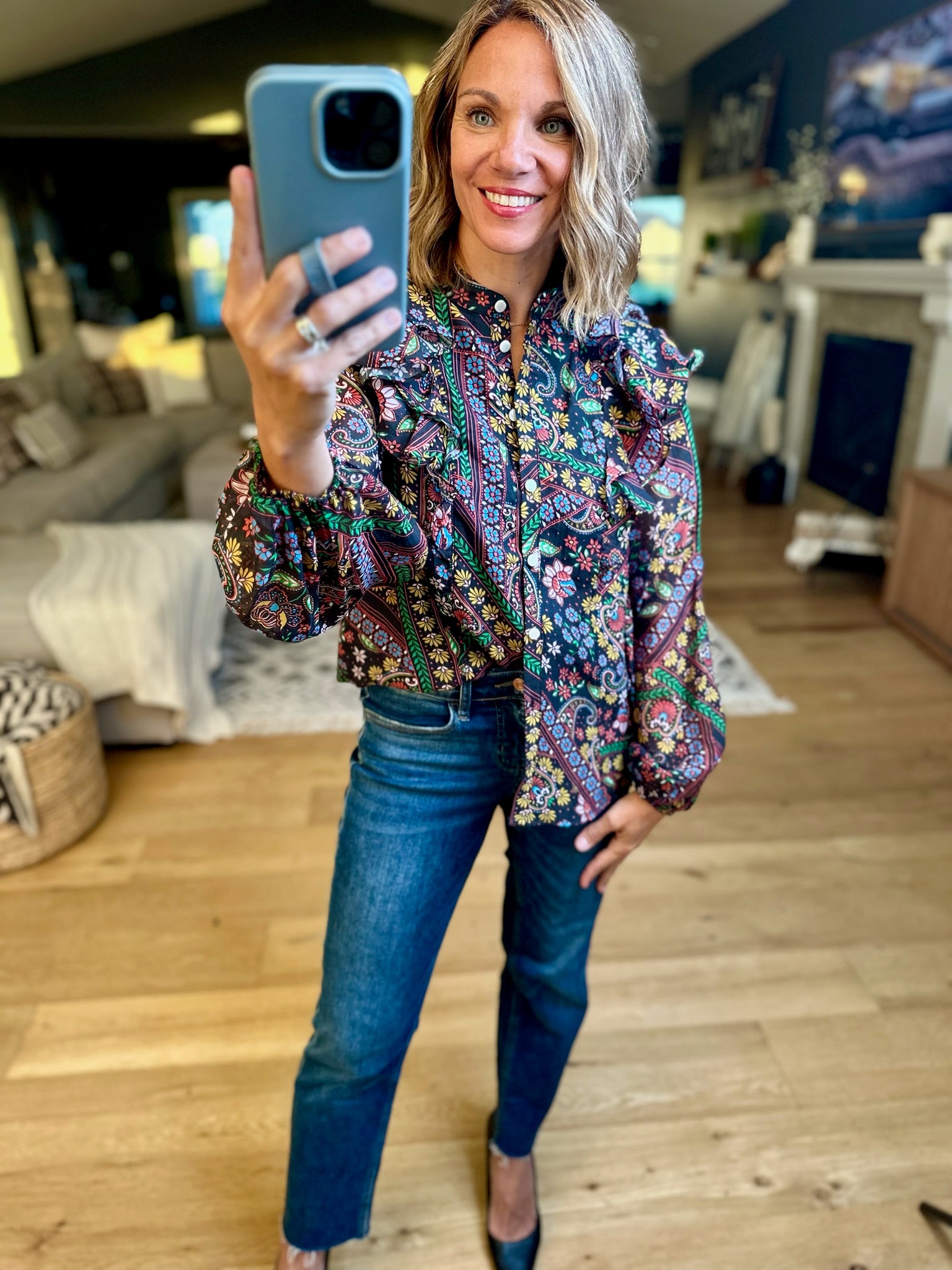 Moving Through Fall Button-Down Top-Fate-Anna Kaytes Boutique, Women's Fashion Boutique in Grinnell, Iowa