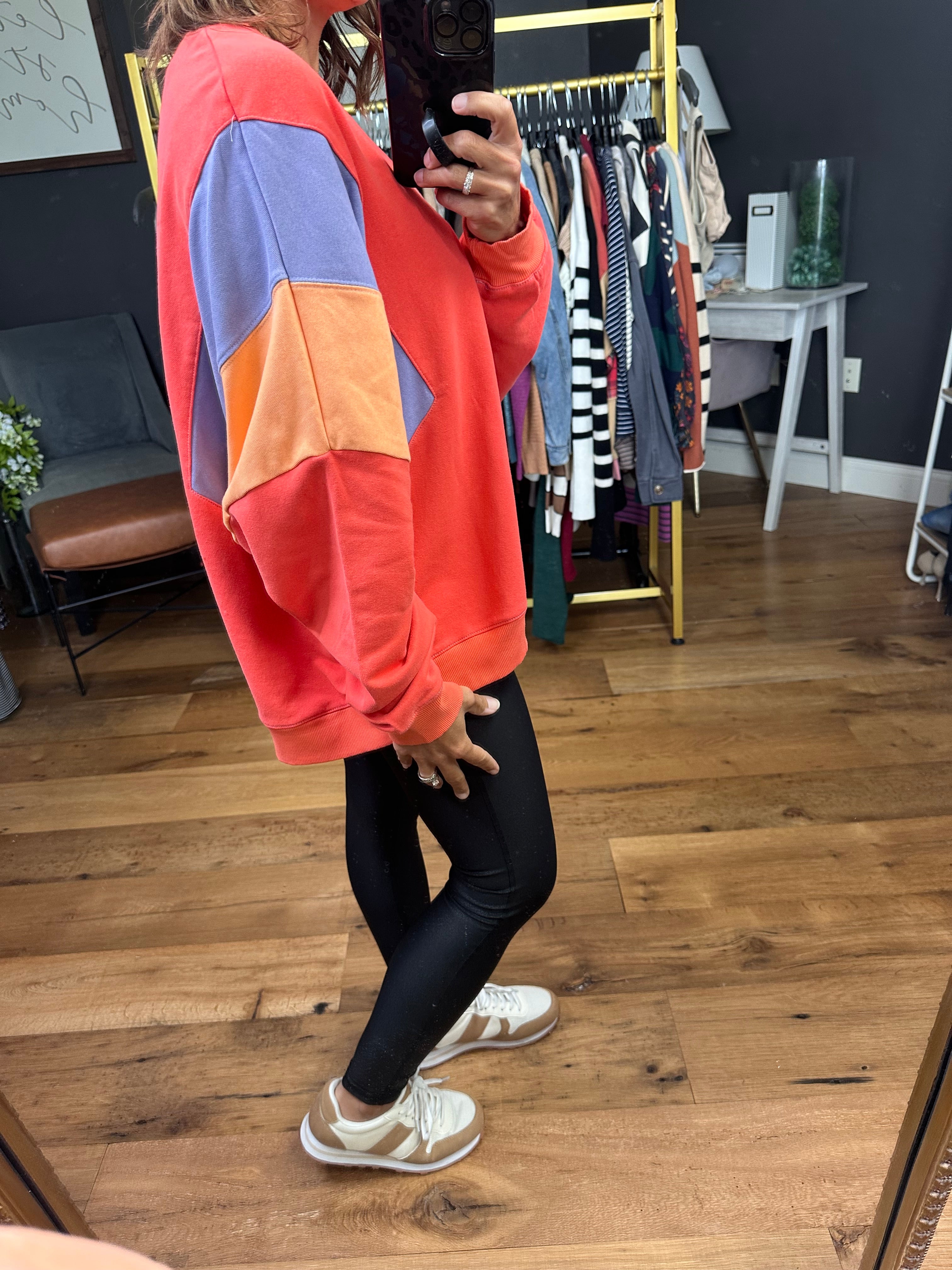 Hit My Mark Oversized Colorblock Crew - Multiple Options-Long Sleeves-Easel-Anna Kaytes Boutique, Women's Fashion Boutique in Grinnell, Iowa