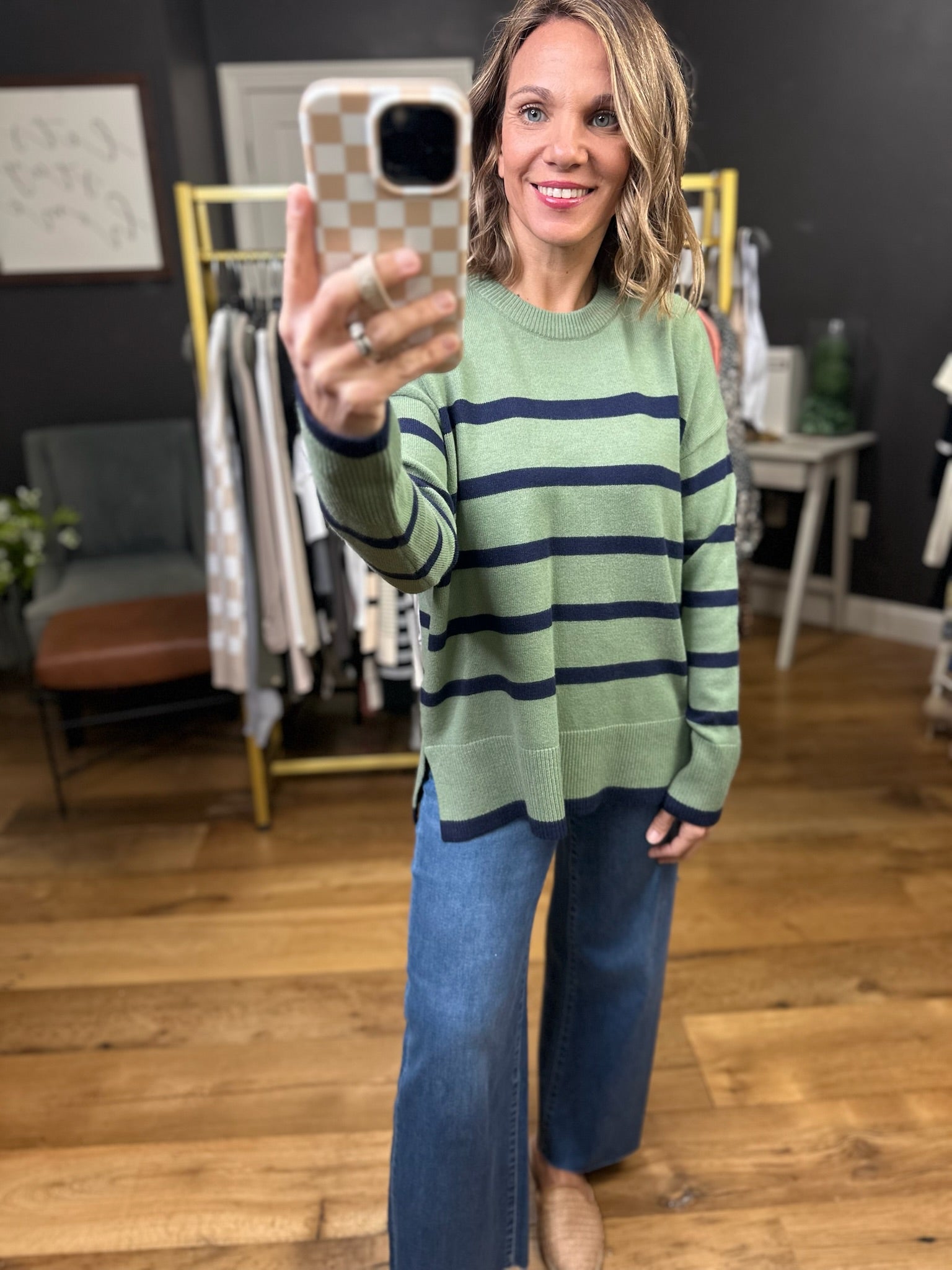 Forgiving Me Striped Crew Sweater-Staccato-Anna Kaytes Boutique, Women's Fashion Boutique in Grinnell, Iowa