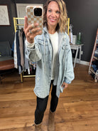 Do It All Denim Hoodie Jacket - Acid Wash-Jackets-Risen RDJ1128-Anna Kaytes Boutique, Women's Fashion Boutique in Grinnell, Iowa