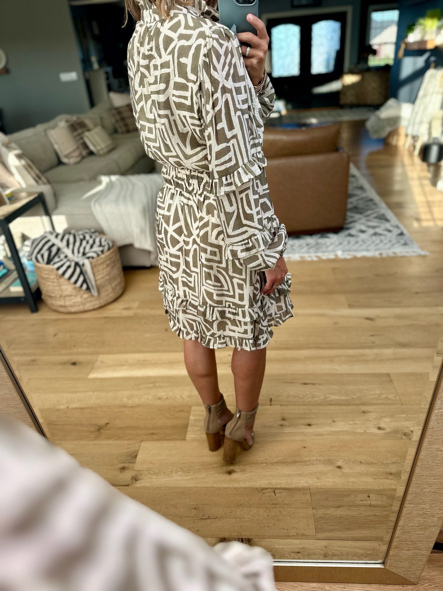 Curious Minds Patterned Dress-THNL-Anna Kaytes Boutique, Women's Fashion Boutique in Grinnell, Iowa