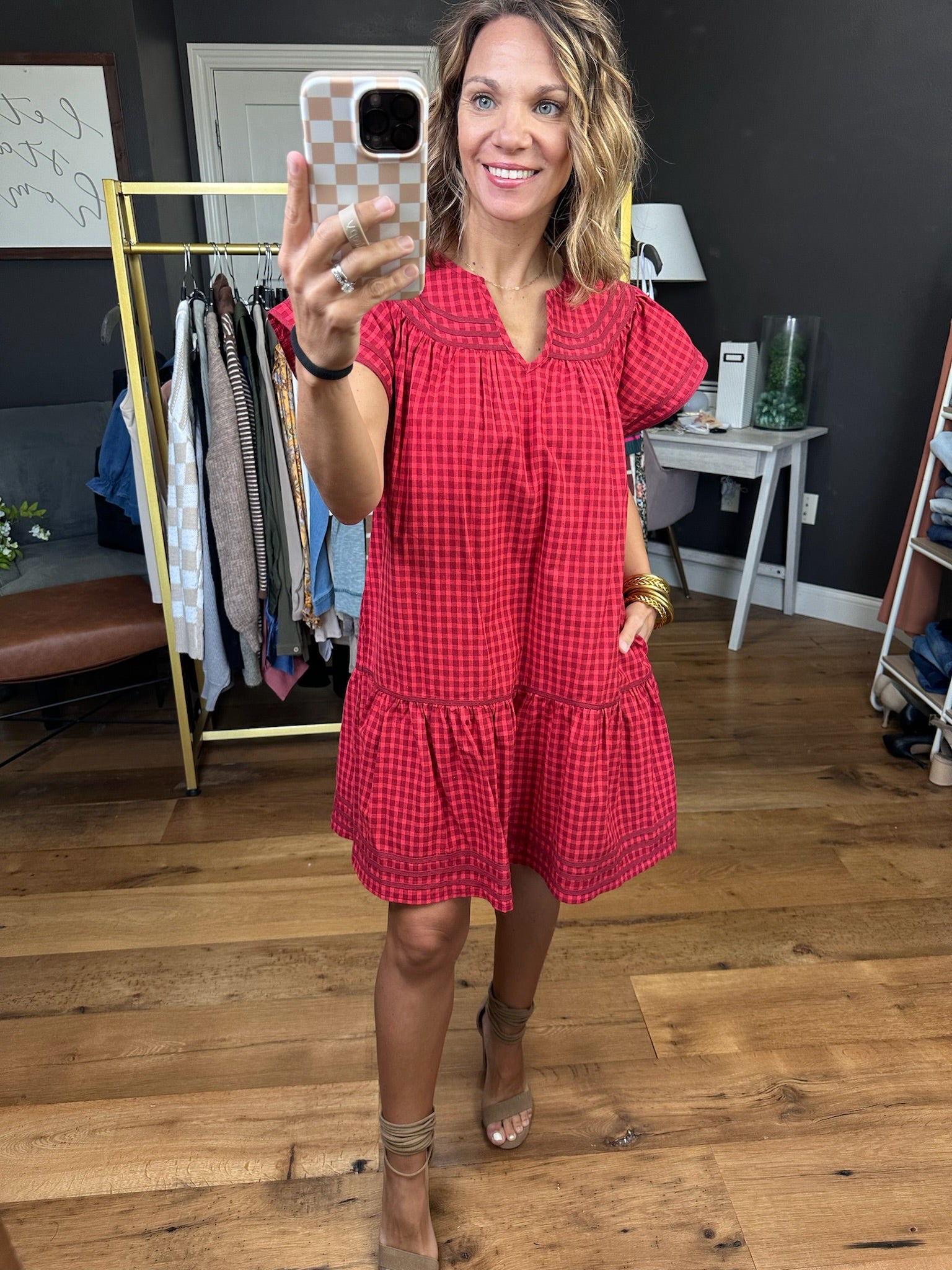 Better Place For You Plaid Gingham Dress - Multiple Options-Entro-Anna Kaytes Boutique, Women's Fashion Boutique in Grinnell, Iowa