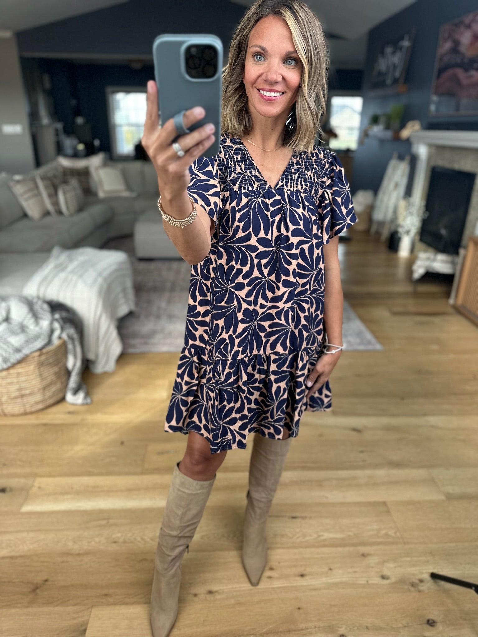 Everyday Icon Patterned Dress-Day & Moon-Anna Kaytes Boutique, Women's Fashion Boutique in Grinnell, Iowa