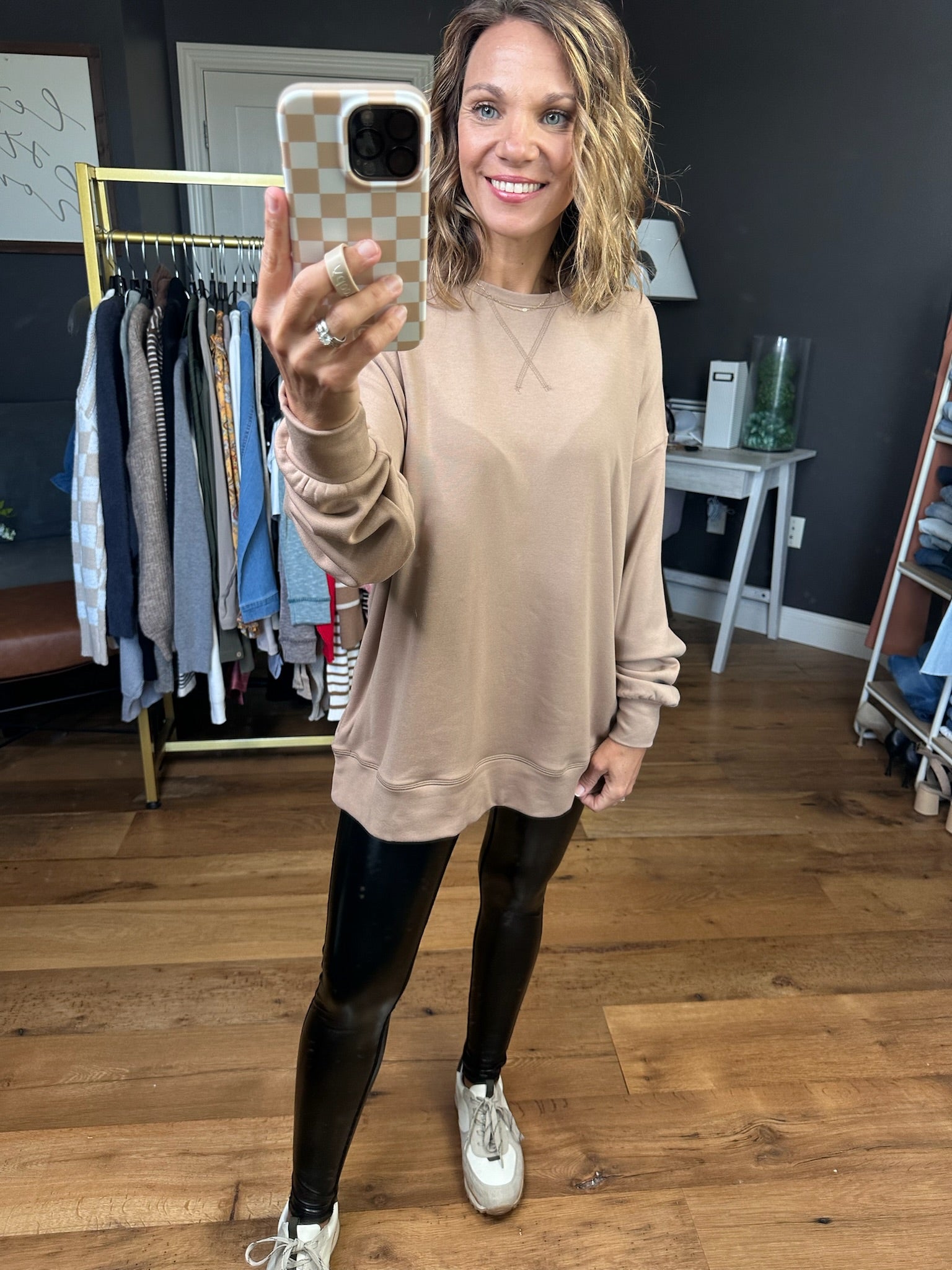 Between Us Crew Sweatshirt - Mocha-Wishlist-Anna Kaytes Boutique, Women's Fashion Boutique in Grinnell, Iowa