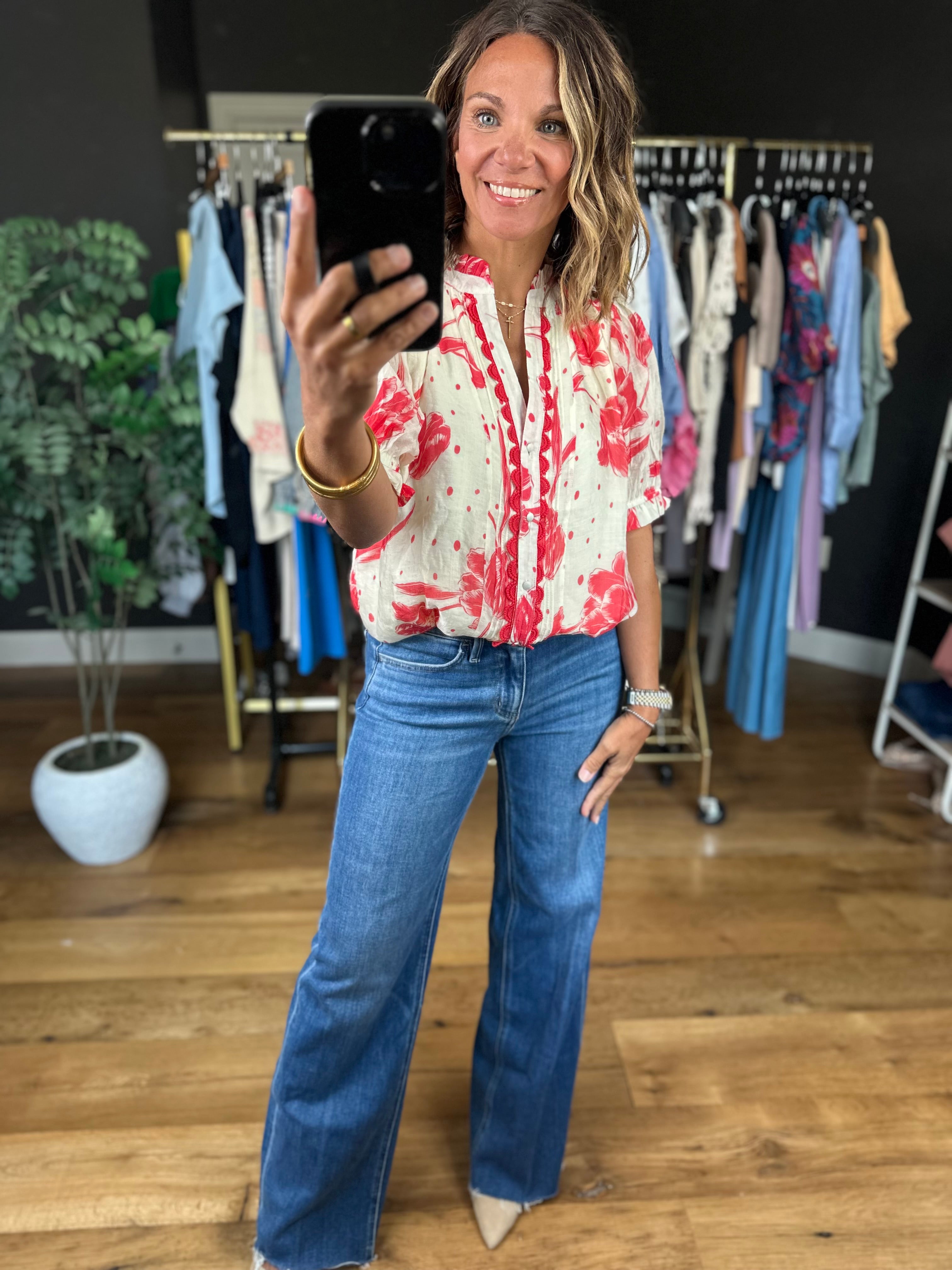 Favorite Day Floral Top-Short Sleeves-Umgee-Anna Kaytes Boutique, Women's Fashion Boutique in Grinnell, Iowa
