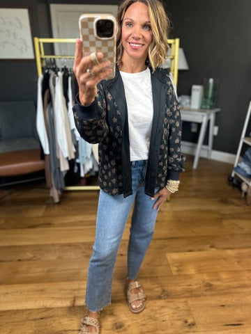 Spring Among Us Corded Floral Lightweight Jacket - Black-Aemi & Co-Anna Kaytes Boutique, Women's Fashion Boutique in Grinnell, Iowa