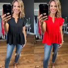 Electric Love Peplum Top - Multiple Options-Short Sleeves-Jodifl-Anna Kaytes Boutique, Women's Fashion Boutique in Grinnell, Iowa